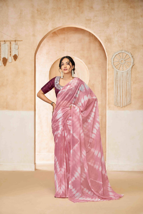 Soft Waves: Baby Pink Shibori Elegance